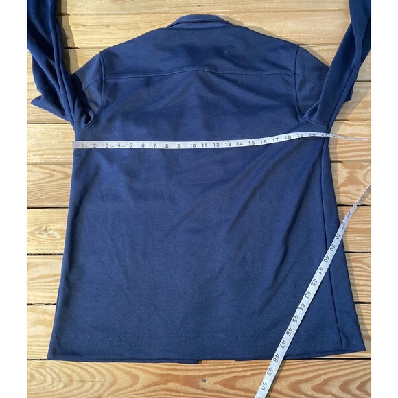 Our Rescue Mercer + Mettle Logo Long Sleeve Shirt Medium Men’s Navy Snap Front - Picture 7 of 8